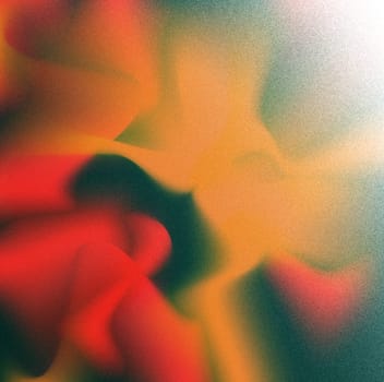 Grainy red green abstract background with smooth gradient transitions