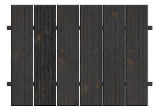 Fence made of brown old wooden planks on isolated background