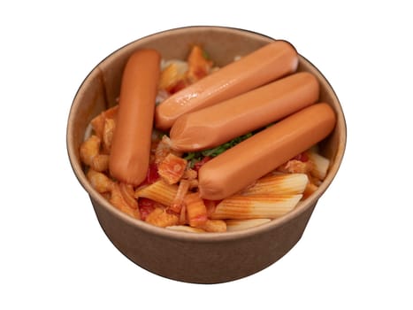 Sausage pasta,Stir fried with tomato sauce