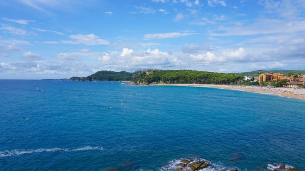 Fenals beach in Lloret de Mar in the Costa Brava, Catalonia at Spain