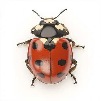 ladybug or Coccinella septempunctata on white background