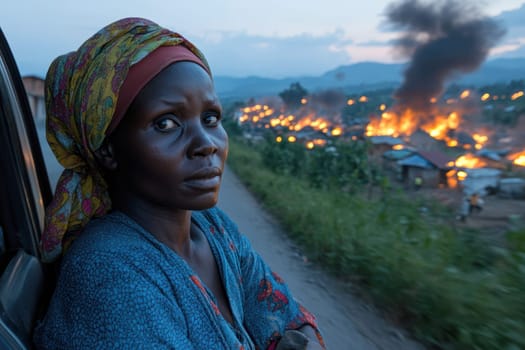 Human Rights Damage Lost in Climate Crisis . AI generative.