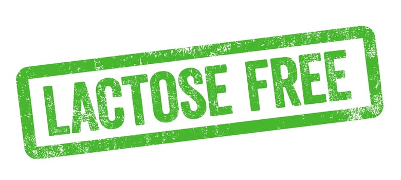 Green stamp isolated on a white background - Lactose free