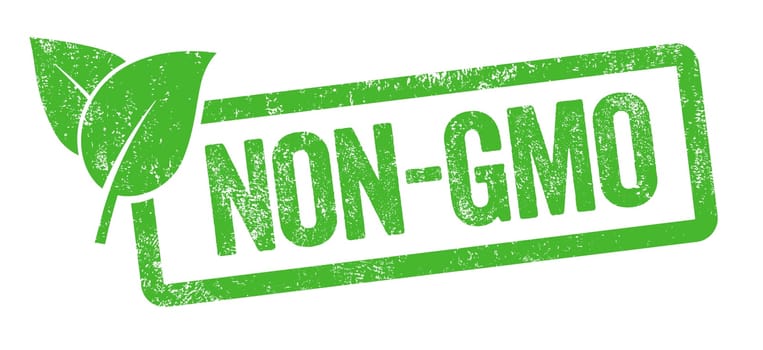 Green stamp isolated on a white background - Non-GMO