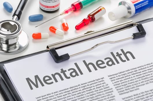 Mental health written on a clipboard