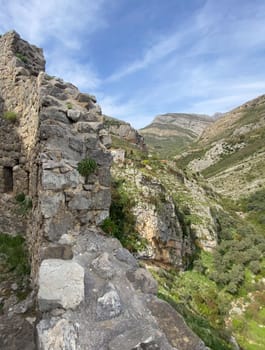 Mountain view from ancient fortress walls of Old Bar town. Montenegro, Europe