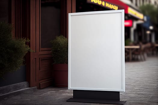 Outdoor store banner signage mockup - signboard for shop, store, restaurant in urban street