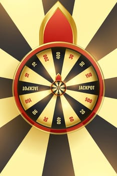 Jackpot fortune wheel background Illustration. Concept of risk, luck, gambling.