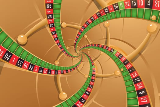 Roulette background illustration. Concept for casino, entertainment, fortune.