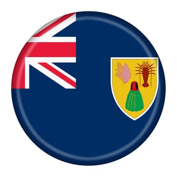 A Turks and Caicos Islands flag button 3d illustration with clipping path