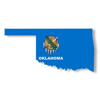 An Oklahoma State Flag Map Illustration with clipping path