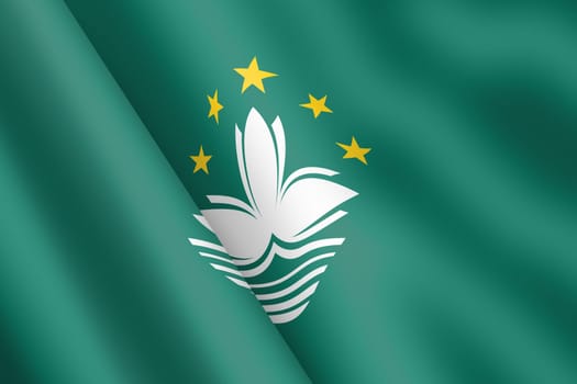 A Macao waving flag 3d illustration wind ripple