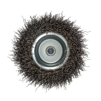 A round wire brush isolated on a white background
