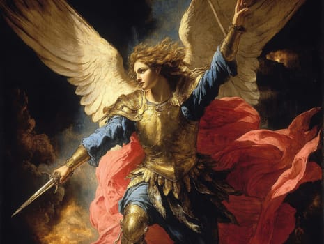 archangel Gabriel in all his pride and glory. AI generative.