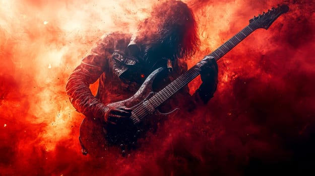 vintage grunge band rock and roll show concert banner ad template. AI generative.