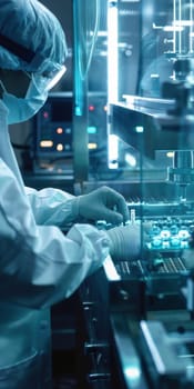 Industrial production of pharmaceuticals. AI generative.