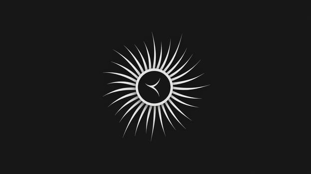 A sleek, minimalist logo of the sun featuring two abstract shapes seamlessly melded together at its center. Rendered in a striking white against a black background, this modern design embodies simplicity and elegance, creating a bold visual impact.