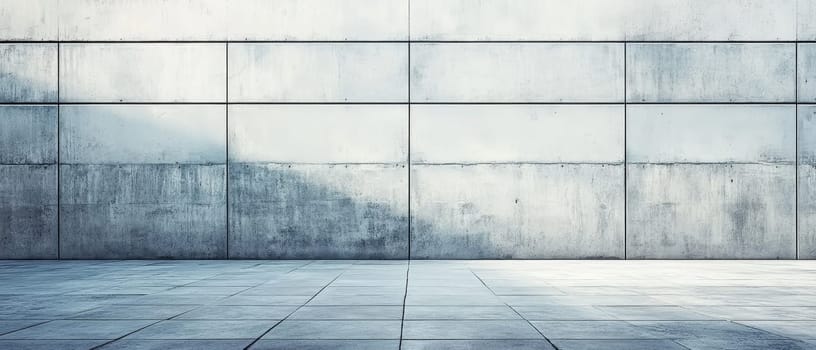 Modern concrete wall and floor with geometric patterns, creating a stark urban backdrop perfect for architectural and design concepts.