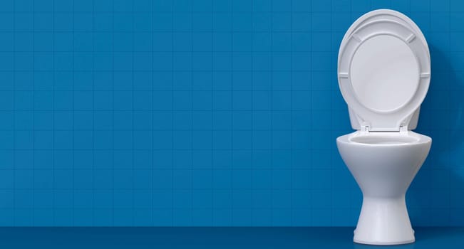 Modern blue toilet room interior
