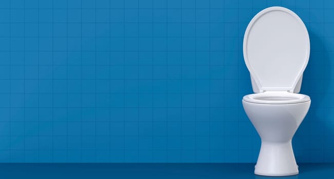 Modern blue toilet room interior
