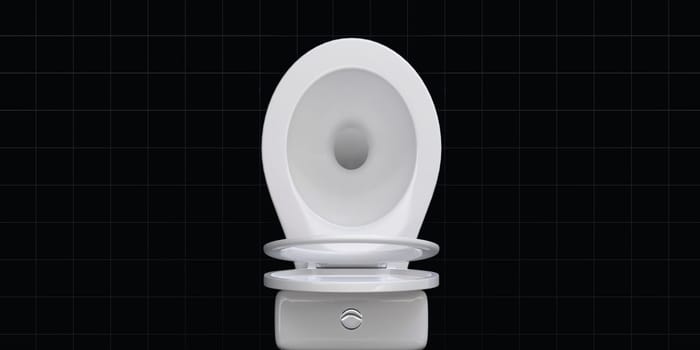Top view of toilet bowl in the bathroom