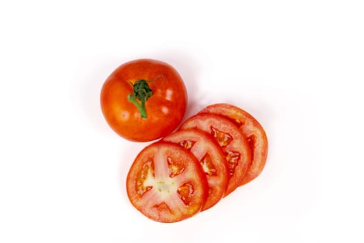 Tomatoes isolated on the white background.