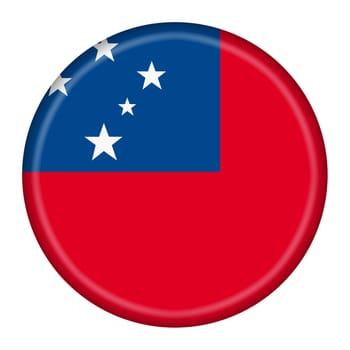 A Western Samoa flag button 3d illustration with clipping path