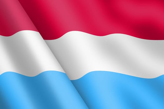 A Luxembourg waving flag 3d illustration wind ripple