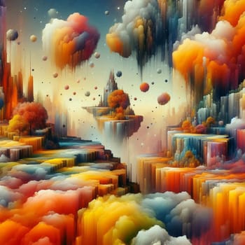 3D illustration of a fantasy forest scene, featuring a whimsical path leading to a platform with a rabbit-like creature standing on it. The scene is lush and vibrant, with glowing lanterns and a sense of magic. A high-quality AI-generated photo.
