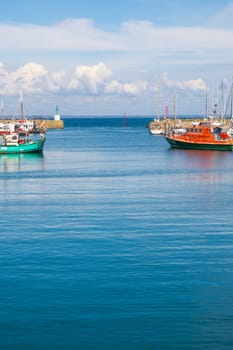 Noirmoutier, France - September 12, 2023: Fishing at the port of Herbaudière in Noirmoutier
