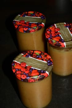 homemade applesauce preserved in a glass