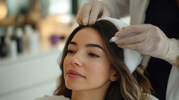 PRP Treatment for Hair Loss, Woman Undergoing Platelet Rich Plasma Therapy