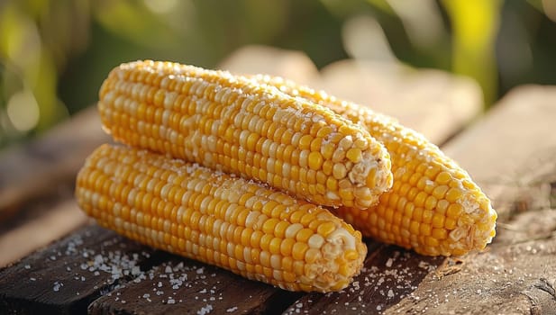Freshly Cooked Corn on the Cob, Rustic Farm to Table Delight