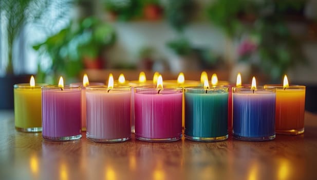 Colorful Aromatic Candles, Creating a Relaxing Ambiance