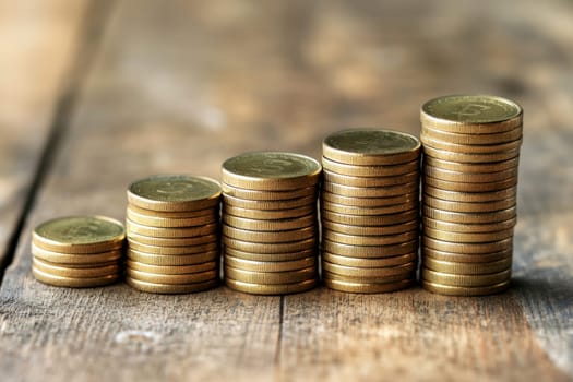 Coin Stack Financial profitability and cost optimization. AI generative.