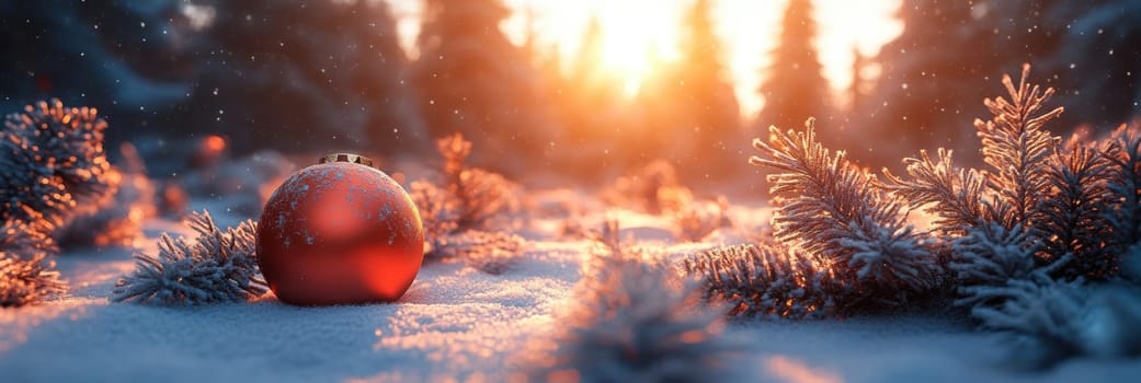 Christmas motifs depicting children, Christmas tree baubles and snow.AI generative.