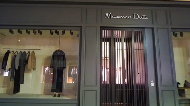Bordeaux , France - September 12, 2024: Massimo Dutti store. Massimo Dutti is a Italian clothes manufacturing company, part of the Inditex group.