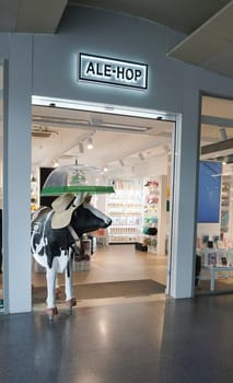 Girona, Spain - September 20, 2024: Facade of the main entrance of a clothing store of the international textile chain Ale-Hop