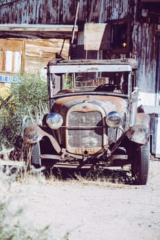 Hackberry, Arizona, United States, November 2013: broken and abandoned classic car Ford model A