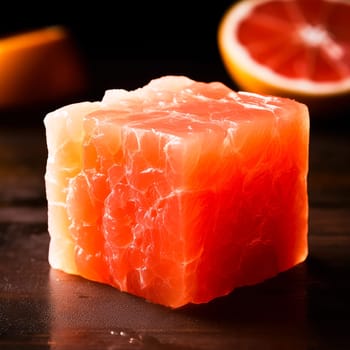 abstract background square peeled orange on black. Generative AI