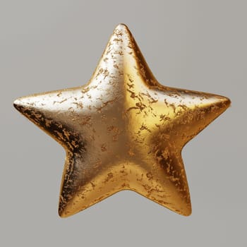Golden Star shape photo isolated on white Background