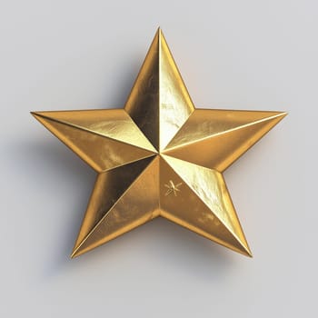 Golden Star shape photo isolated on white Background
