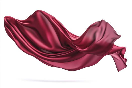 Smooth, elegant red cloth flowing against a white background, creating a textured effect.