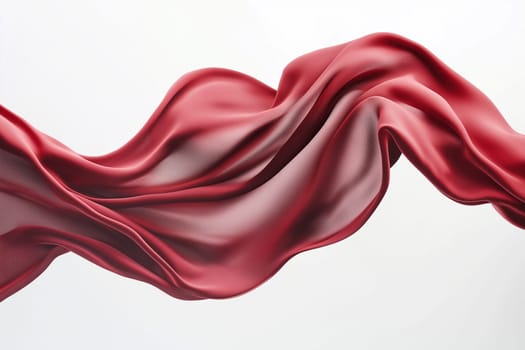 Smooth, elegant red cloth flowing against a white background, creating a textured effect.