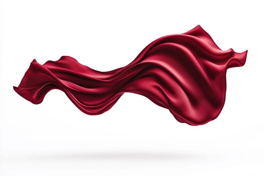 Smooth, elegant red cloth flowing against a white background, creating a textured effect.