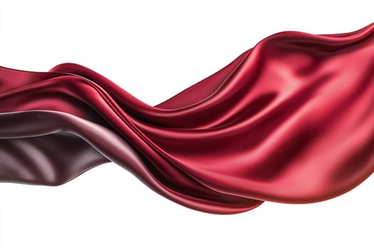 Smooth, elegant red cloth flowing against a white background, creating a textured effect.