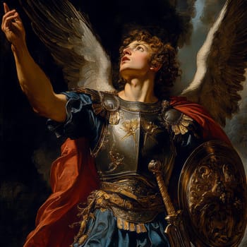 archangel Gabriel in all his pride and glory. AI generative.