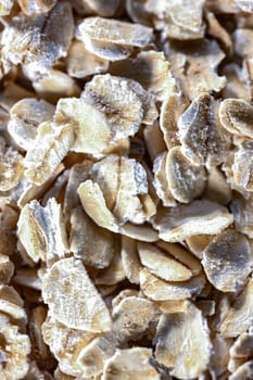 Close-up of rolled oats. Cereal food.