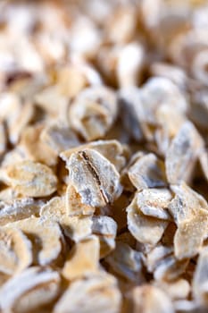 Close-up of rolled oats. Cereal food.