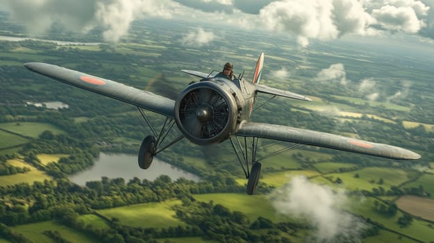 Aviation and pilots in the 1920s and 1930s. AI generative.